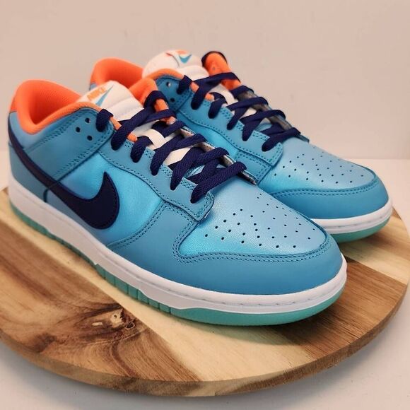 Nike Dunk Low SE "Baltic Blue/Deep Royal Blue/Total Orange" Men's Shoe Size 9.5 - Picture 3 of 11